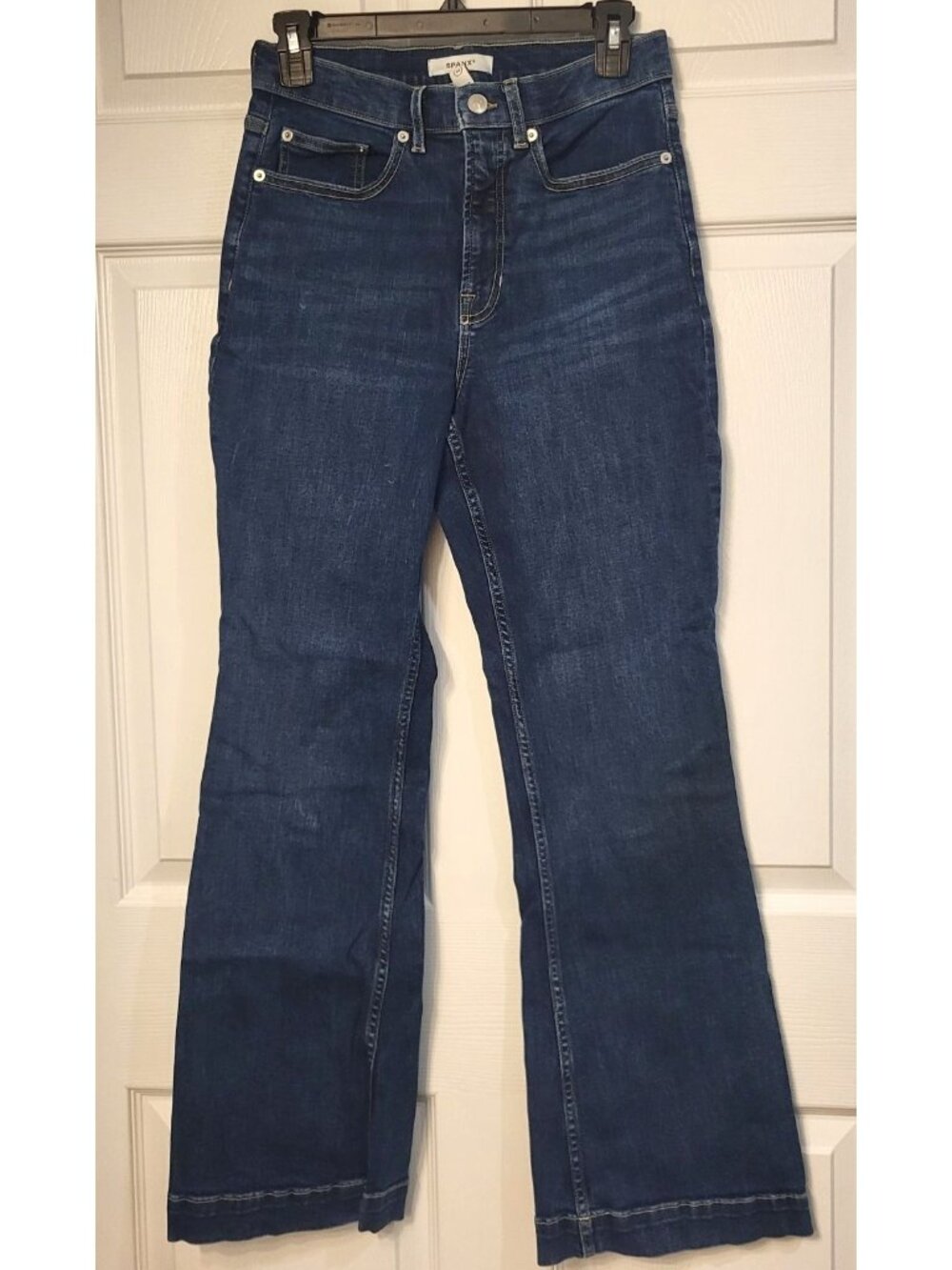 Spanx Womens Kick Flare Dark Wash High Waist Denim Jeans 10